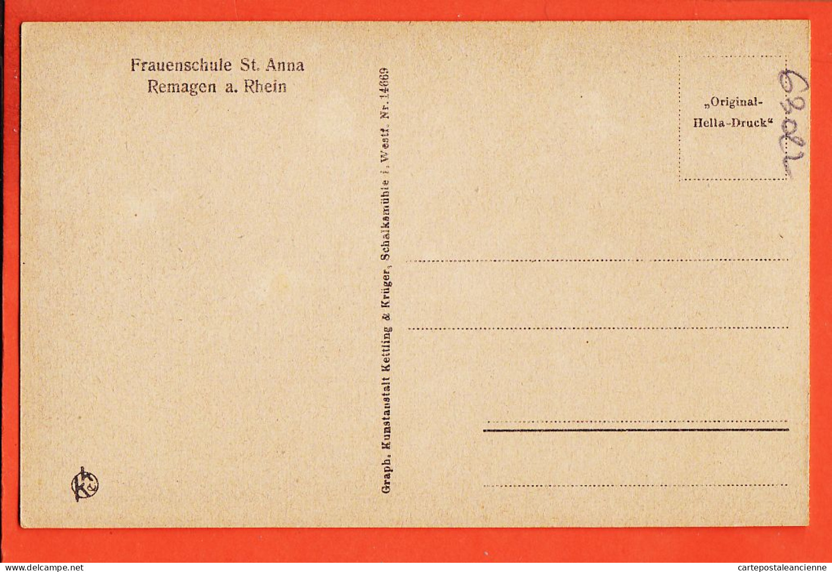 38201 / ⭐ REMAGEN RHEIN Frauenschule St.ANNA Garten- Parc Jardin Pensionnat Filles 1910s KETTLING KRUGER 14669 - Remagen