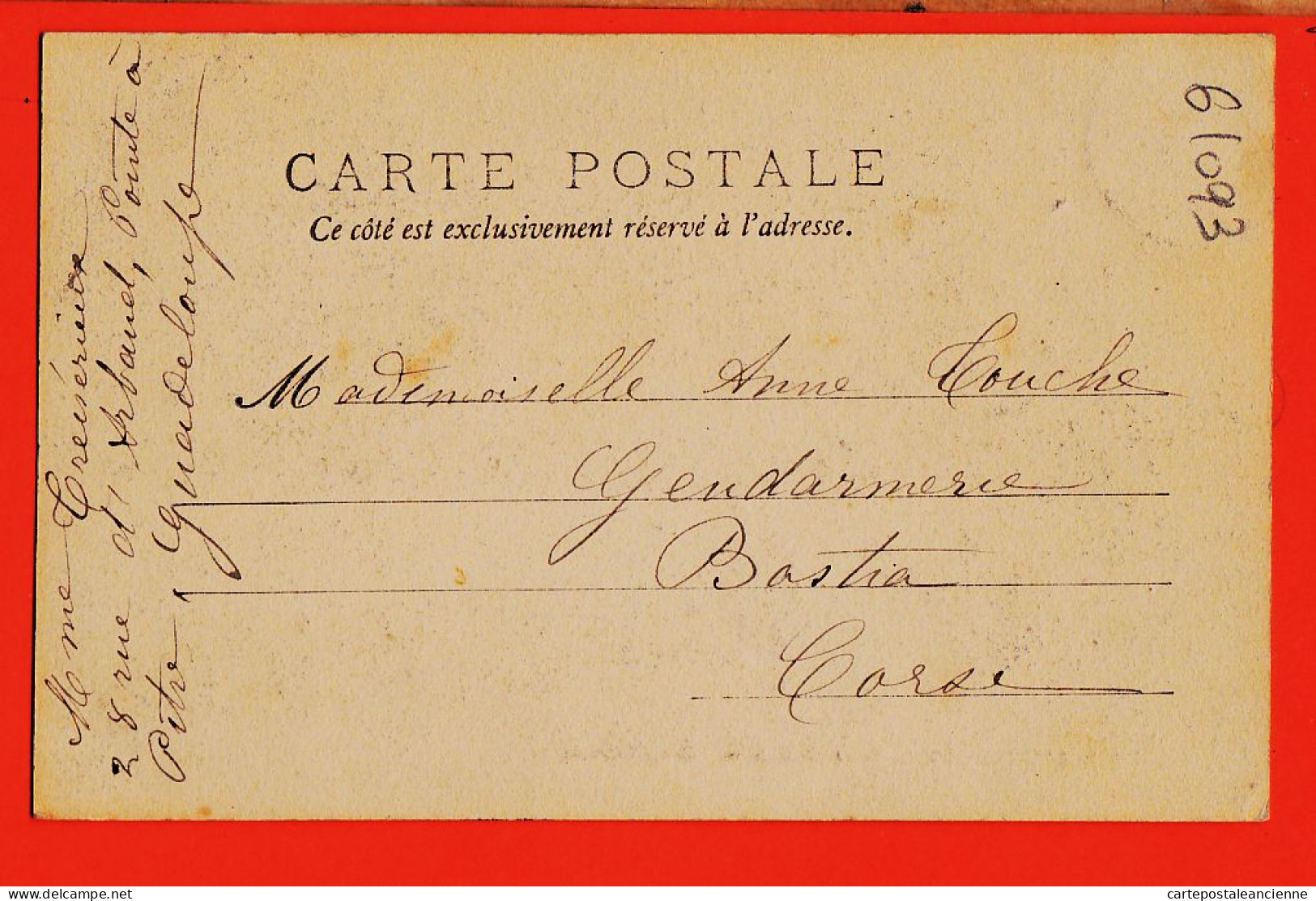 38145 / ⭐ SAINT-BARTHELEMY Guadeloupe Etang DERAVIN 1904 De TRESSERIEUX à Anne TOUCHE Gendarmerie Bastia St - Saint Barthelemy