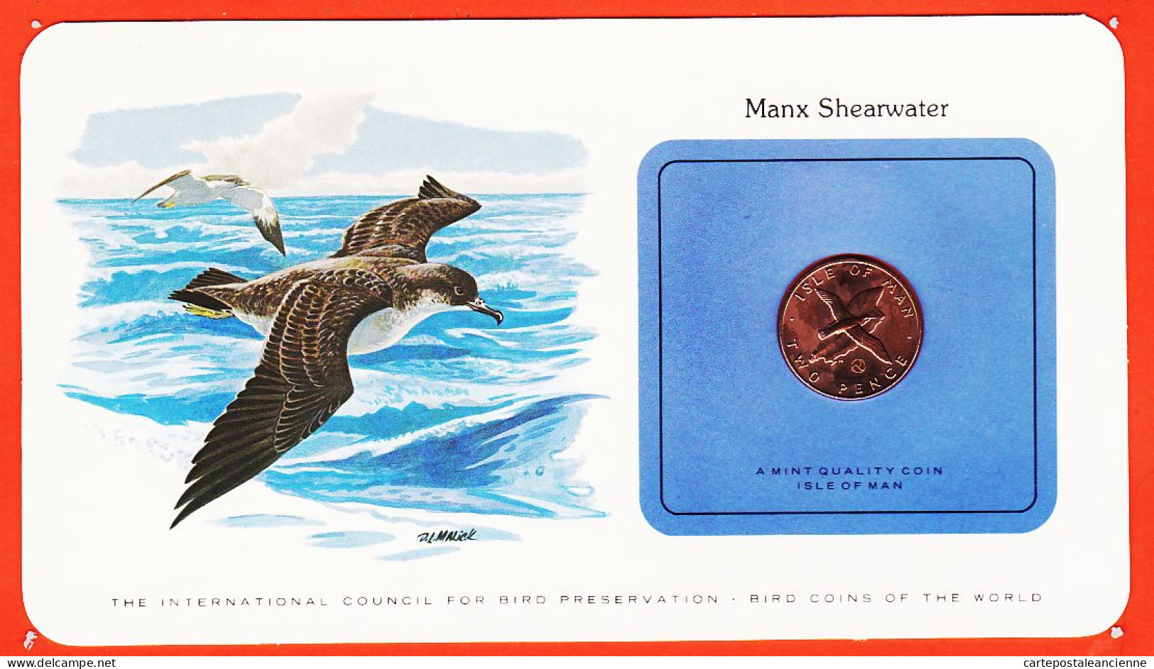 38011 / ⭐ ♥️ Isle Of MAN Two 2 Pence 1979 Manx Sheawater Ile PUFFIN Des Anglais Monnaies Oiseaux Monde Bird Coins World  - Isla Man