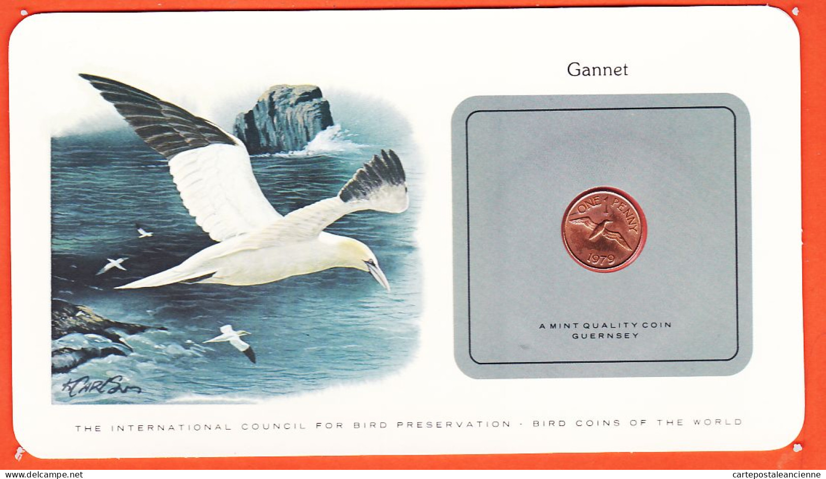 38008 / ⭐ GUERNSEY One Penny 1979 Gannet GUERNESEY Fou De BASSAN Oiseaux Monde Bird Coins World Preservation - Guernesey