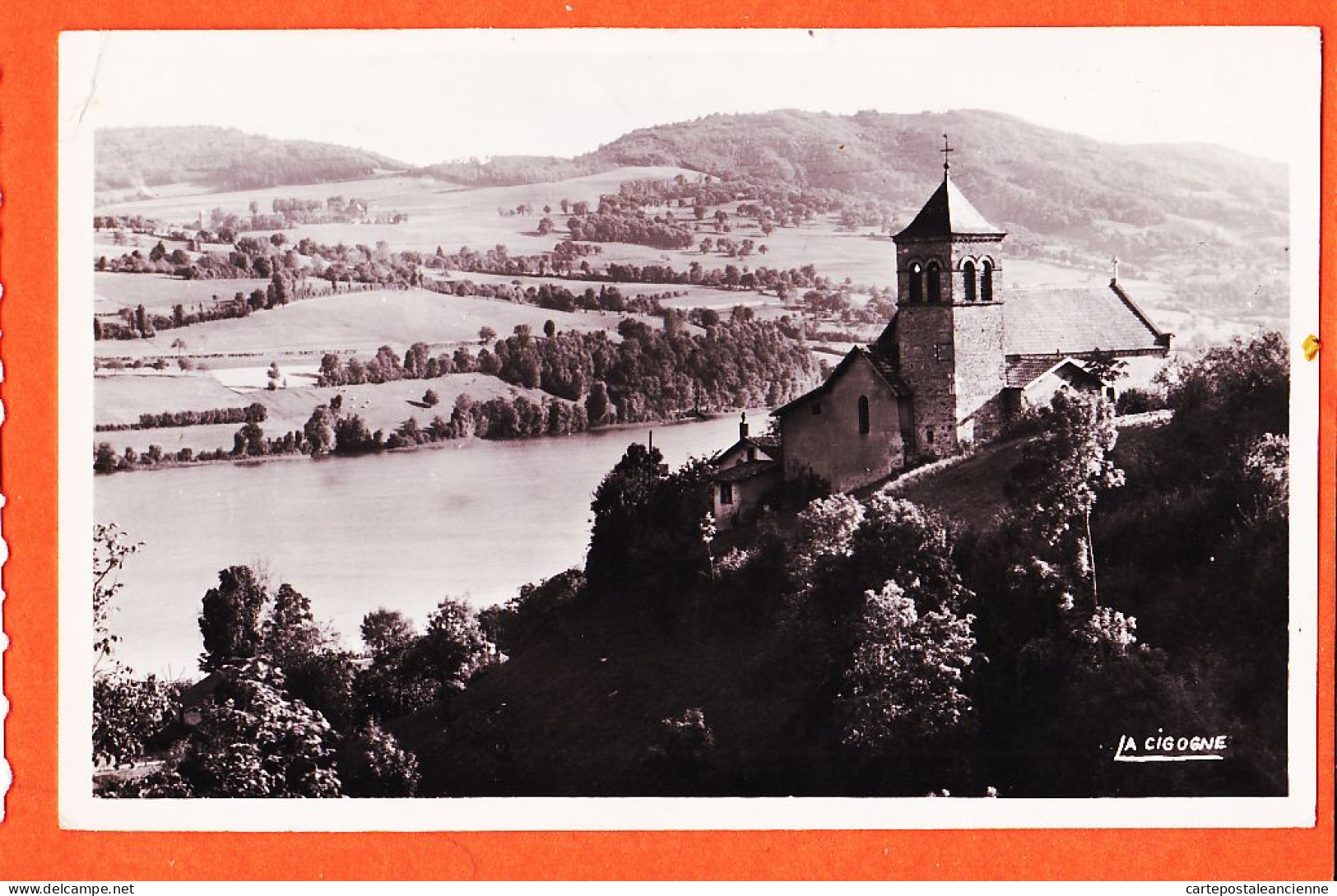 38318 / ⭐ PALADRU 38-Isère Eglise Et Le Lac 1950s De CHAGNAUD à ARNAUD Marseille Photo-Bromure CIGOGNE 2010 - Paladru