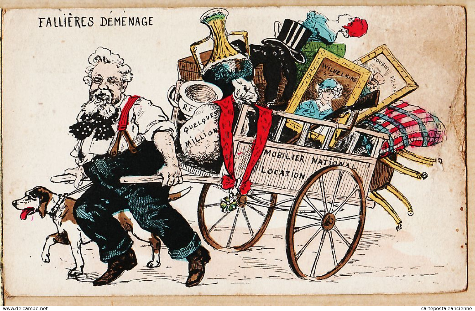 38423 / ⭐ ♥️ Peu Commun Satire Politique Armand FALLIERES DEMENAGE  Président République 1906-1913 - Fumetti
