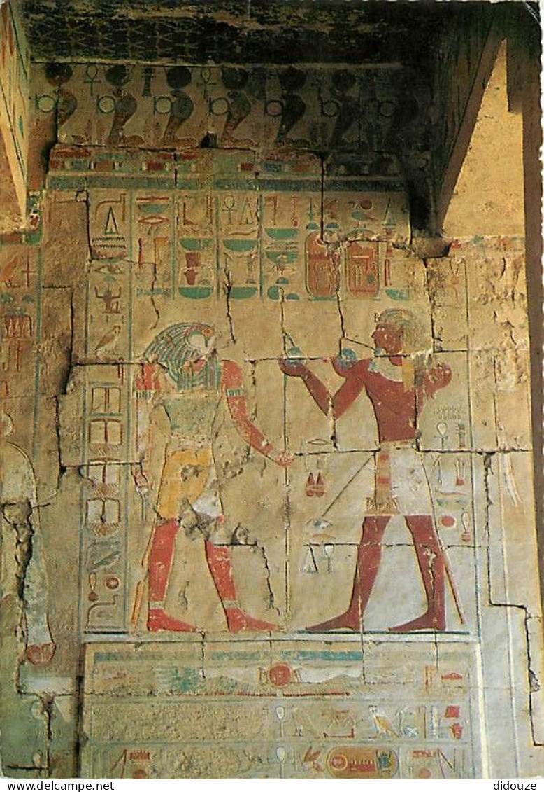 Egypte - Louxor - Luxor - Deir El Bahari : Hari : Relief Of Tuthmoses III And Horus - Deir El Bahari : Rélief De Thoutmô - Luxor