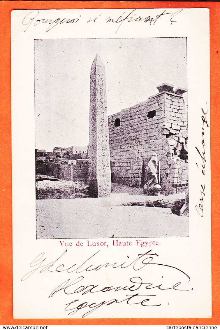 34314 / ⭐ Vue Obélisque De LUXOR Haute-Egypte 1901 à Charles MASCAUX Villa Medicis 38 Rue Arbalete Paris-Louxor Louqsor - Louxor
