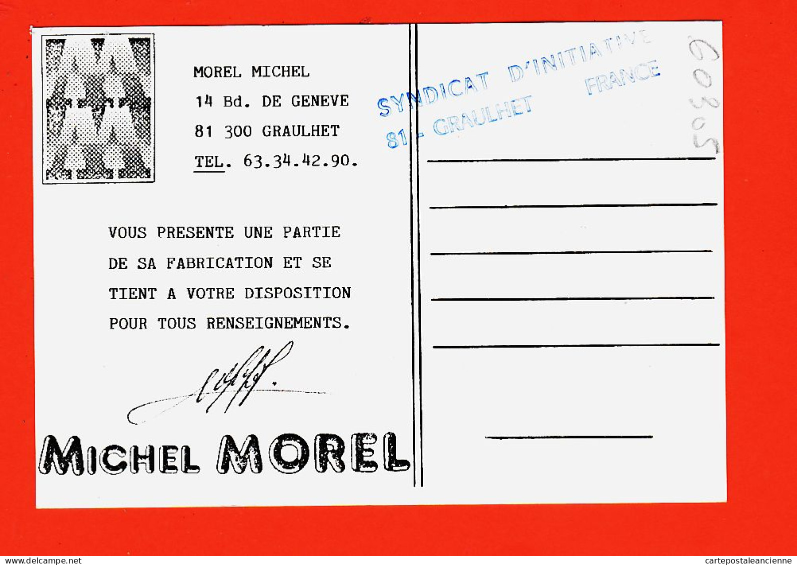 34245 /⭐ ♥️ Rare GRAULHET 81-Tarn Michel MOREL Maroquinier  14 Boulevard GENEVE Cppub 1975s - Graulhet