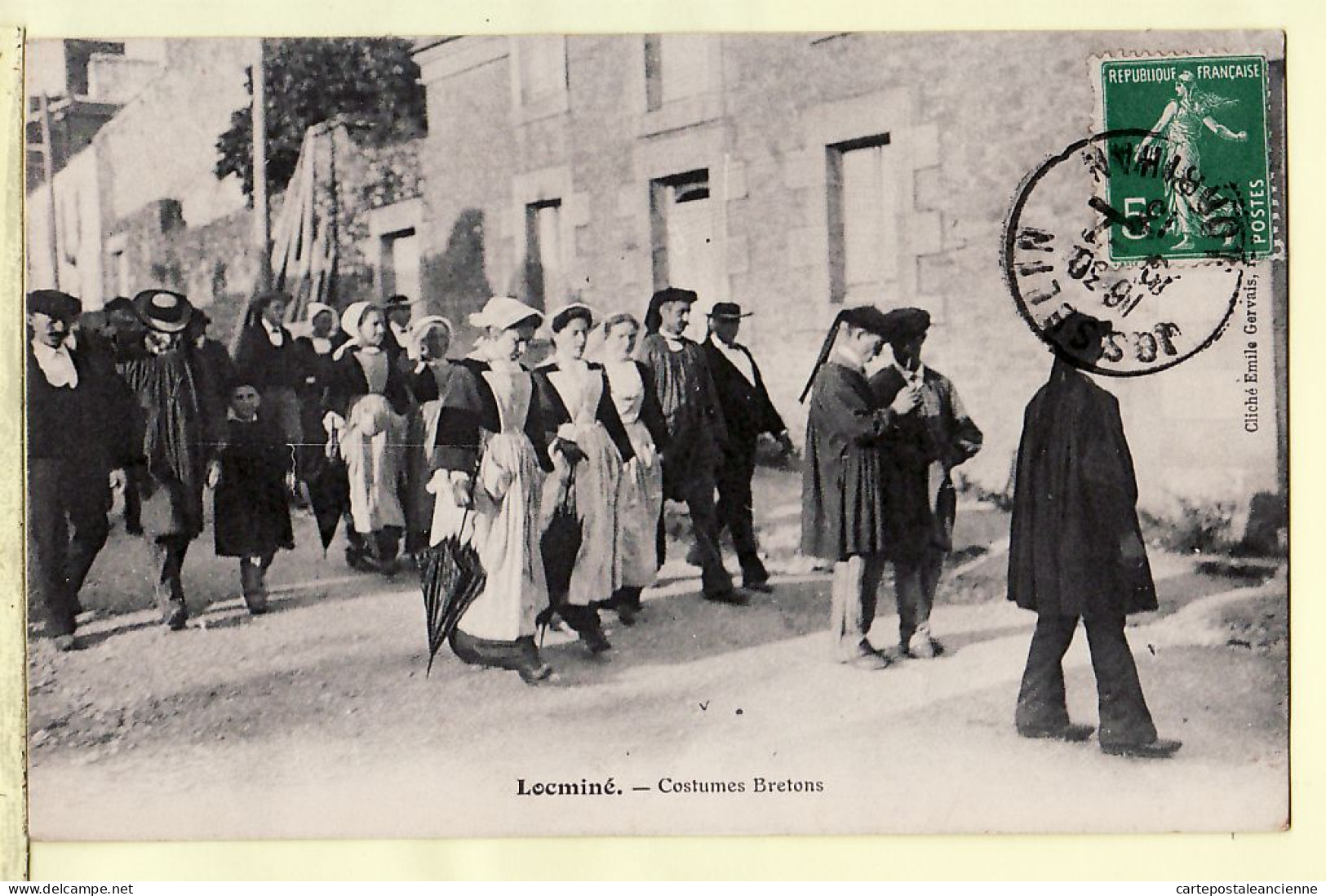 34053 /⭐ LOCMINE 56-Morbihan COSTUMES BRETONS Procession Postée 1913 à PELTIER Nantes- Cliché Emile GERVAIS - Locmine