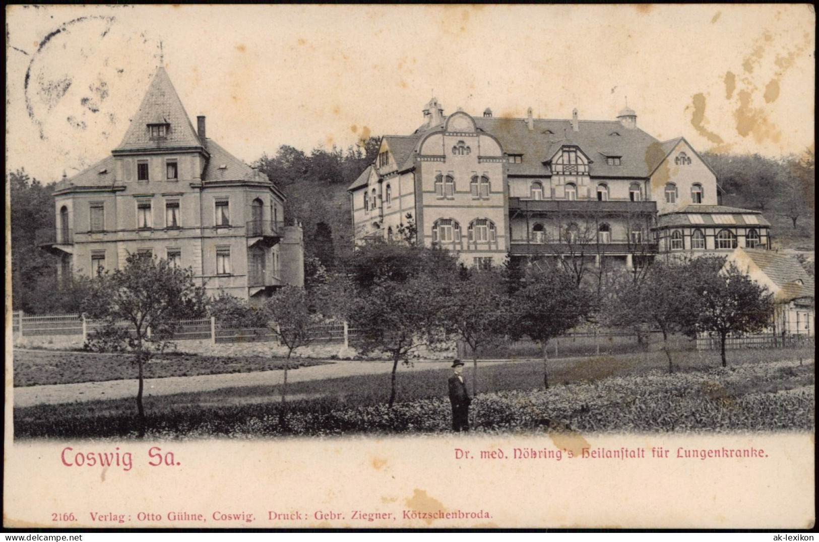 Ansichtskarte Coswig (Sachsen) Dr. Nöhrings Heilanstalt 1908 - Coswig