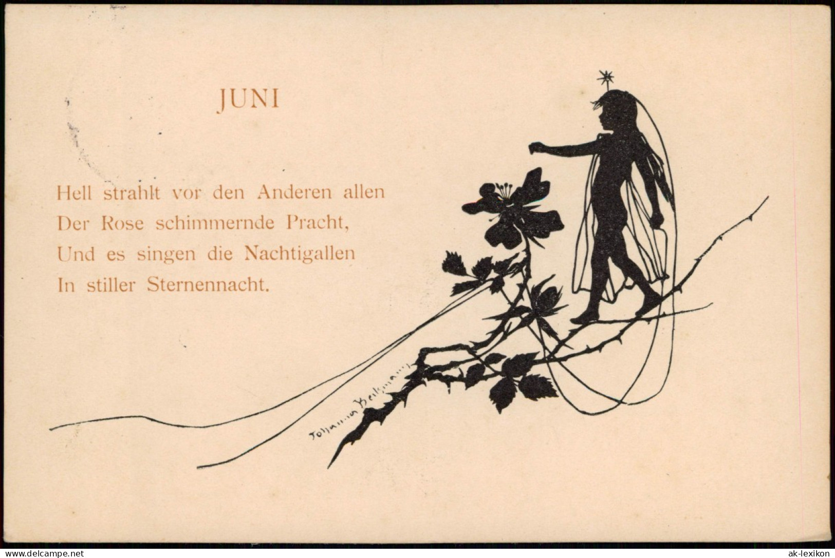 Ansichtskarte  Scherenschnitt Schattenschnitt Juni 1915  Gel. Stettin Neutorney - Silhouettes