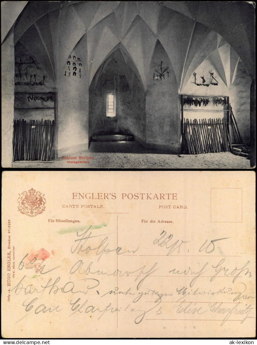 Ansichtskarte Stolpen Schloss Stolpen Sterngewölbe 1912 - Stolpen
