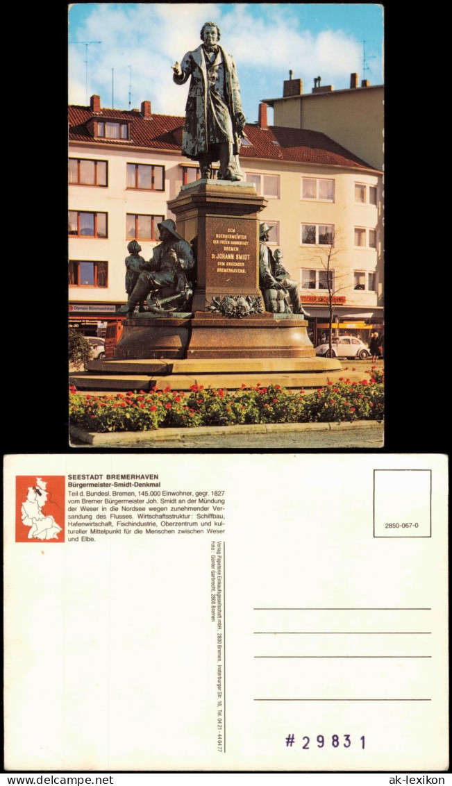 Bremerhaven Bürgermeister-Smidt-Denkmal, Auto VW Käfer Vor Geschäft 1970 - Bremerhaven