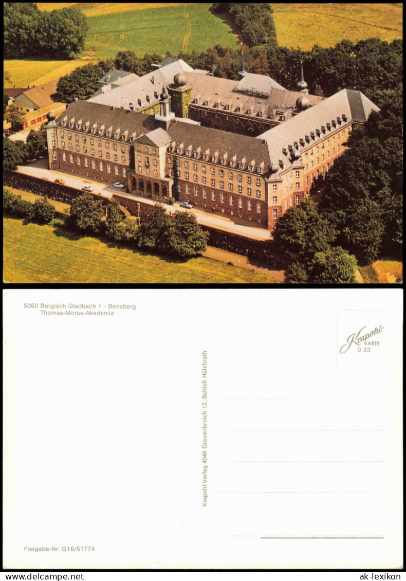 Bensberg Bergisch Gladbach Morus-Akademie Vom Flugzeug Aus, Luftaufnahme 1970 - Bergisch Gladbach