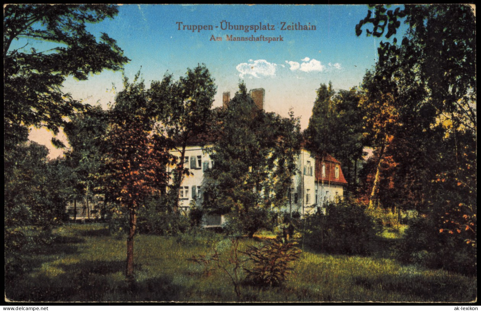 Ansichtskarte Zeithain Truppenübungsplatz - Am Mannschaftspark 1918 - Zeithain
