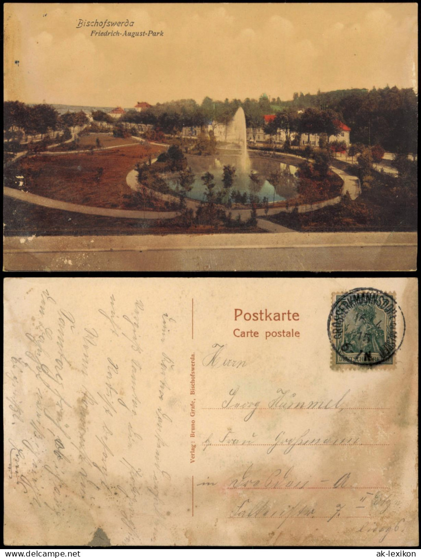 Ansichtskarte Bischofswerda Friedrich August Park 1915 - Bischofswerda