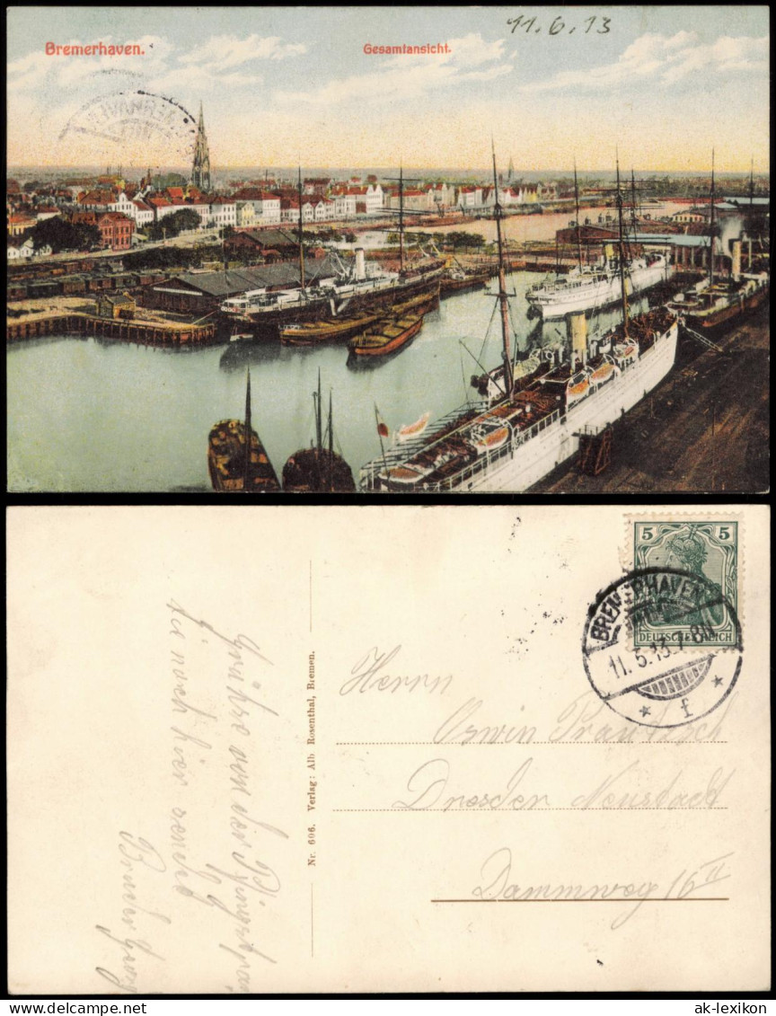 Ansichtskarte Bremerhaven Stadt Hafen 1913 - Bremerhaven