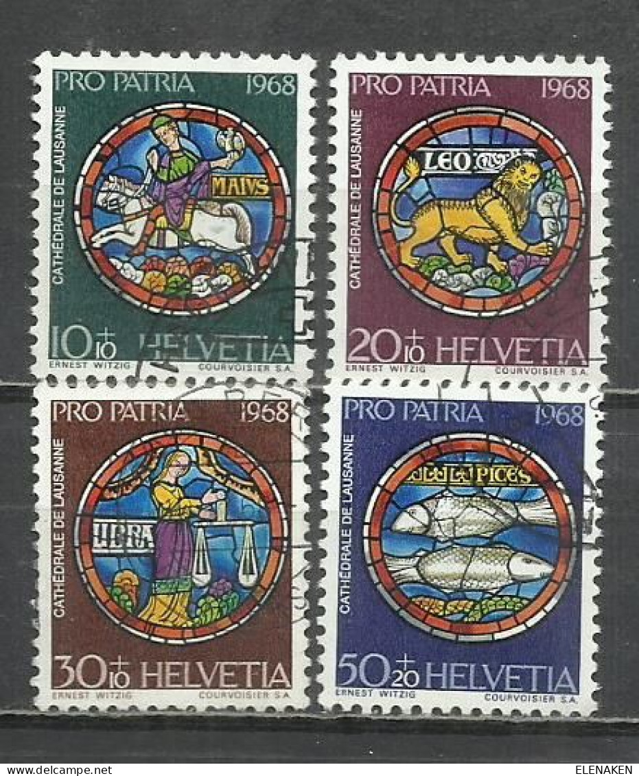 0690-SELLOS SUIZA SERIE COMPLETA PRO PATRIA.1968 Nº 807/810 HOROSCOPO ZODIACO - Used Stamps