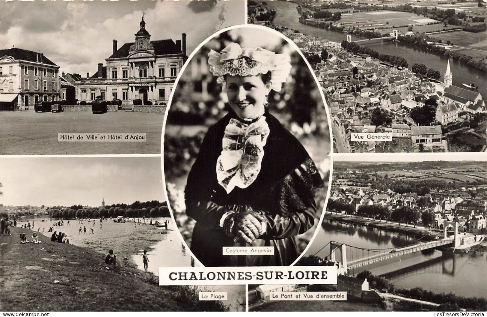 FRANCE - Chalonnes Sur Loire - Hôtel De Ville Et Hotel D'Anjou - Vue Générale - La Plage - Carte Postale - Chalonnes Sur Loire