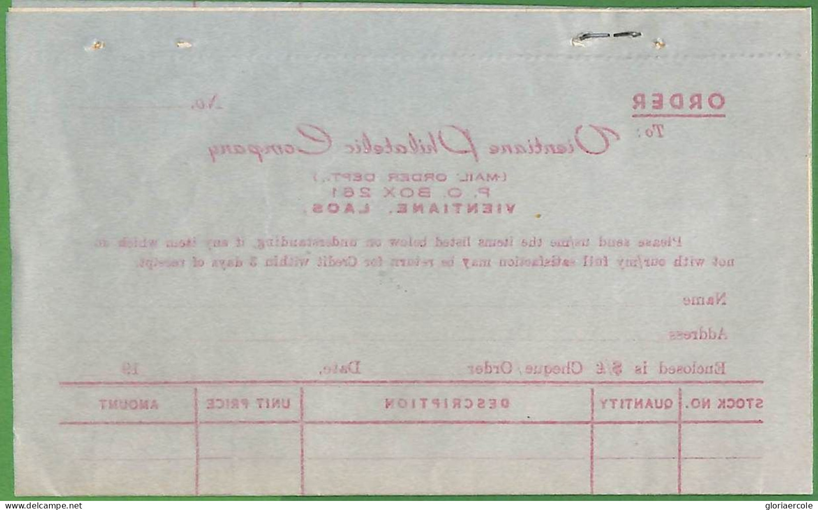 ZA1881 - LAOS - Postal History -  COVER With Image Of NEVER ISSUED STAMPS! 1962 - Laos