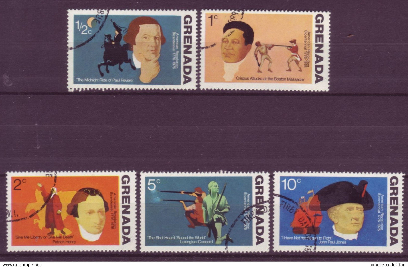 Amérique - Grenada - American Revolution Bicentennial 1776-1976 - 5 Timbres Différents - 6839 - Grenada (1974-...)