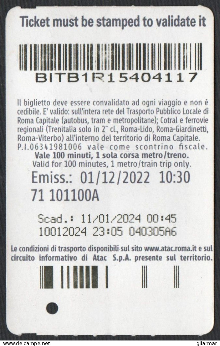 BIGLIETTO AUTOBUS ROMA - ATAC - METREBUS - TAP & GO - CON MASTERCARD E ATAC IL BIGLIETTO CE L'HAI GIA' IN TASCA