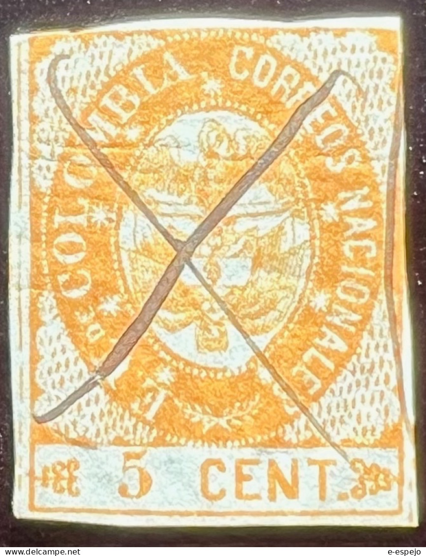 Briefmarke Kolumbien 1865: Arms Of Colombia Mi:CO 28 - Colombia