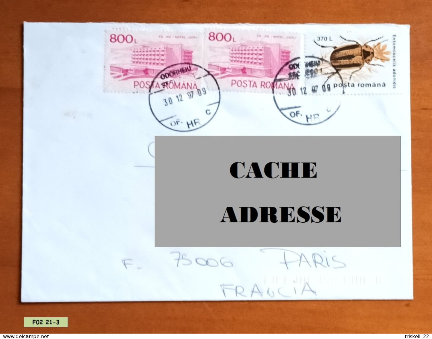 Enveloppe Avec Oblitération Du 30 12 97 De ODORHEIU - Roumanie (timbre N° 3976F) - Postmark Collection