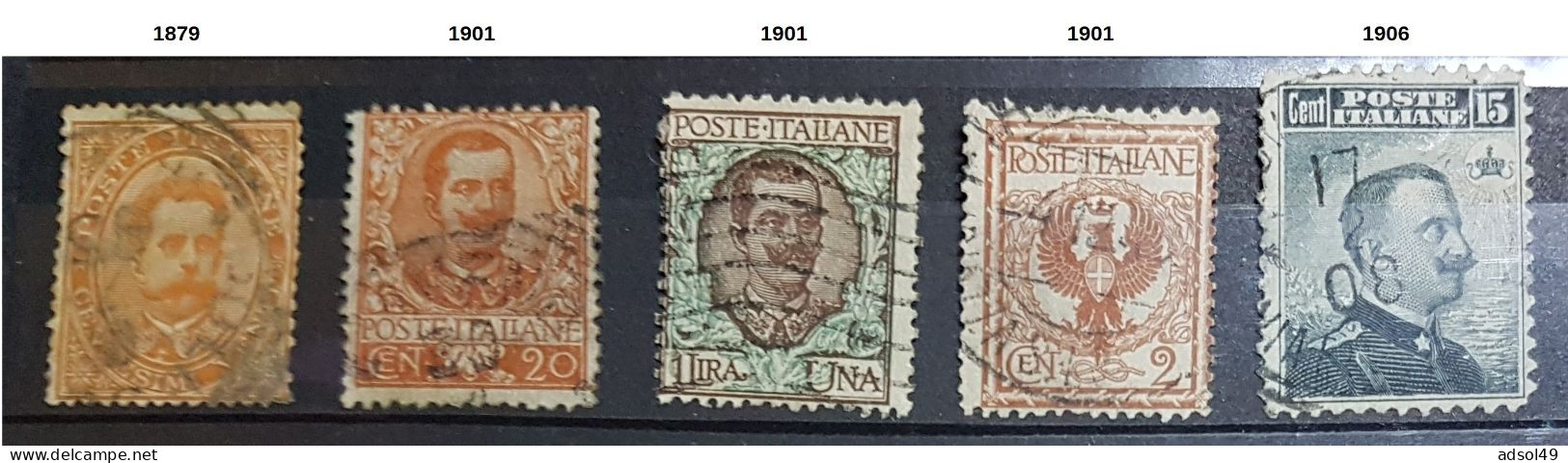 Italia 1879 Fino 1906 - 5 Francobolli Usati / 1879 à 1906 - 5 Timbres Oblitérés - Oblitérés