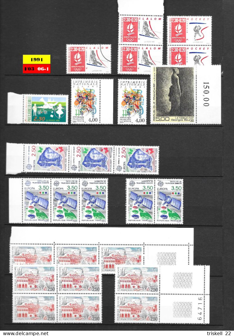 Année 1991 : Lot De 102 Timbres Neufs             Valeur D'achat   45€ - Ungebraucht