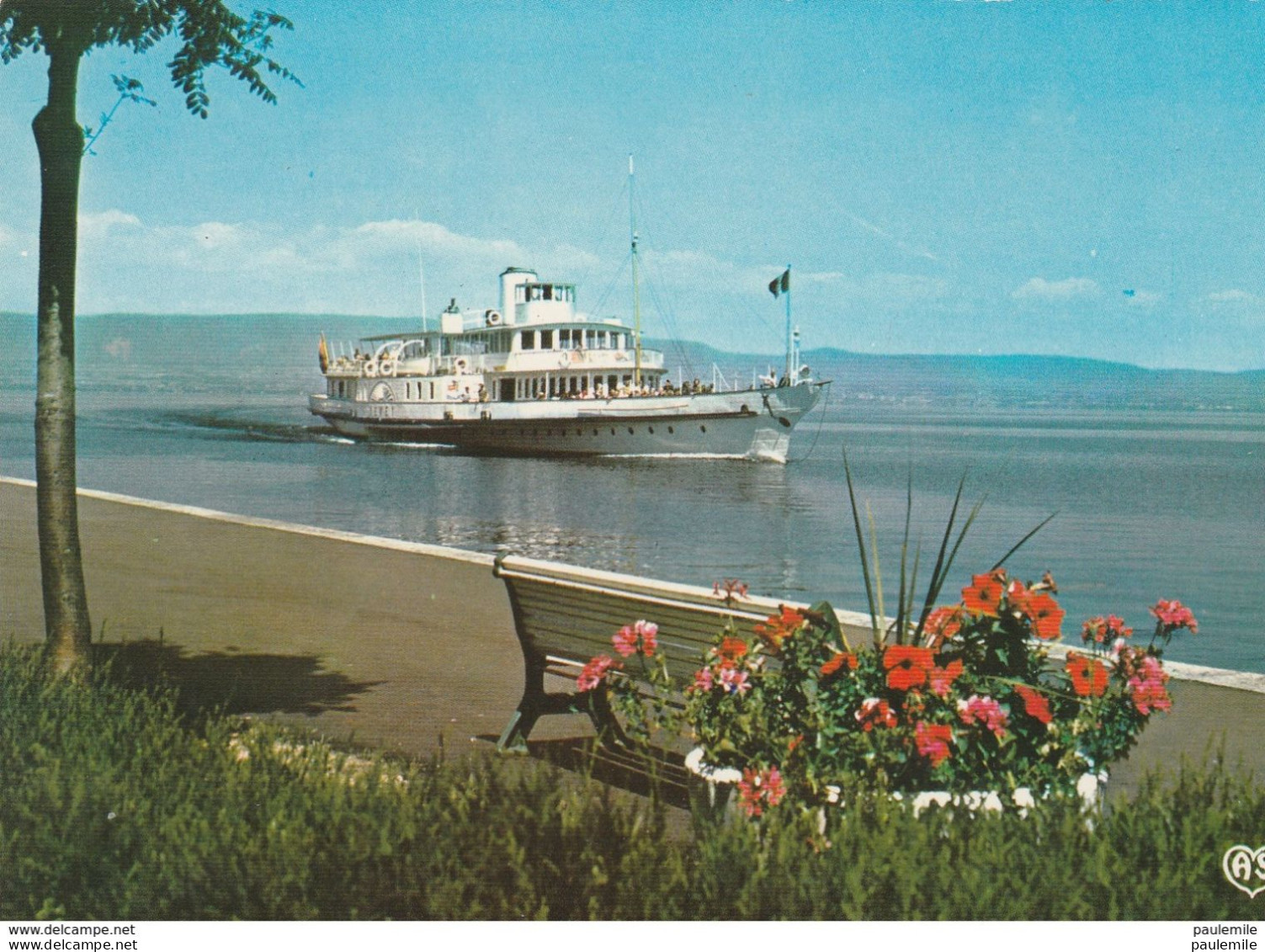 CARTE POSTALE BaTEAU VEVEY  EVIAN LES BAINS   P 54 - Cargos