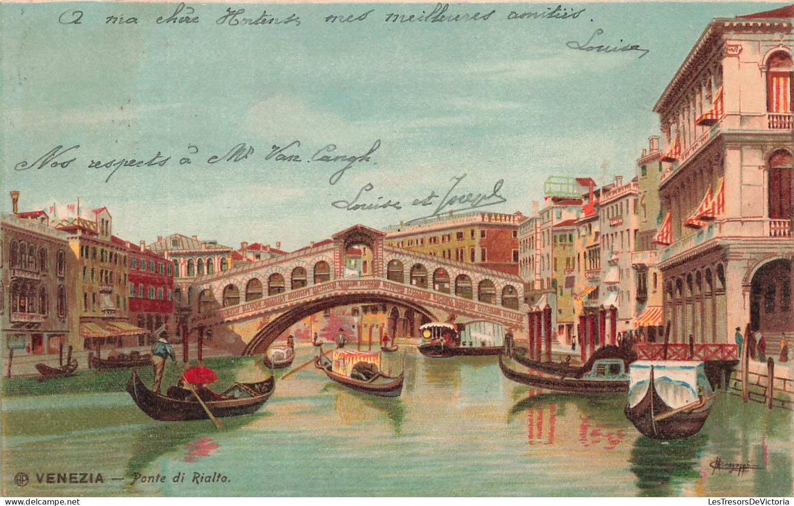 ITALIE - Venezia - Ponte Di Rialto - Gondoles - Canal - Pont - Tableau - Carte Postale Ancienne - Venezia (Venice)