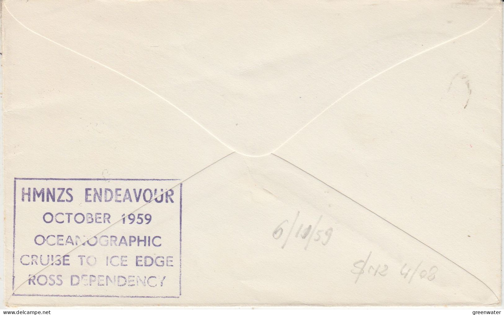 Ross Dependency  1959 HMNZS Endeavour Ca Scott Base 6 NO 1959 (SR151) - Brieven En Documenten