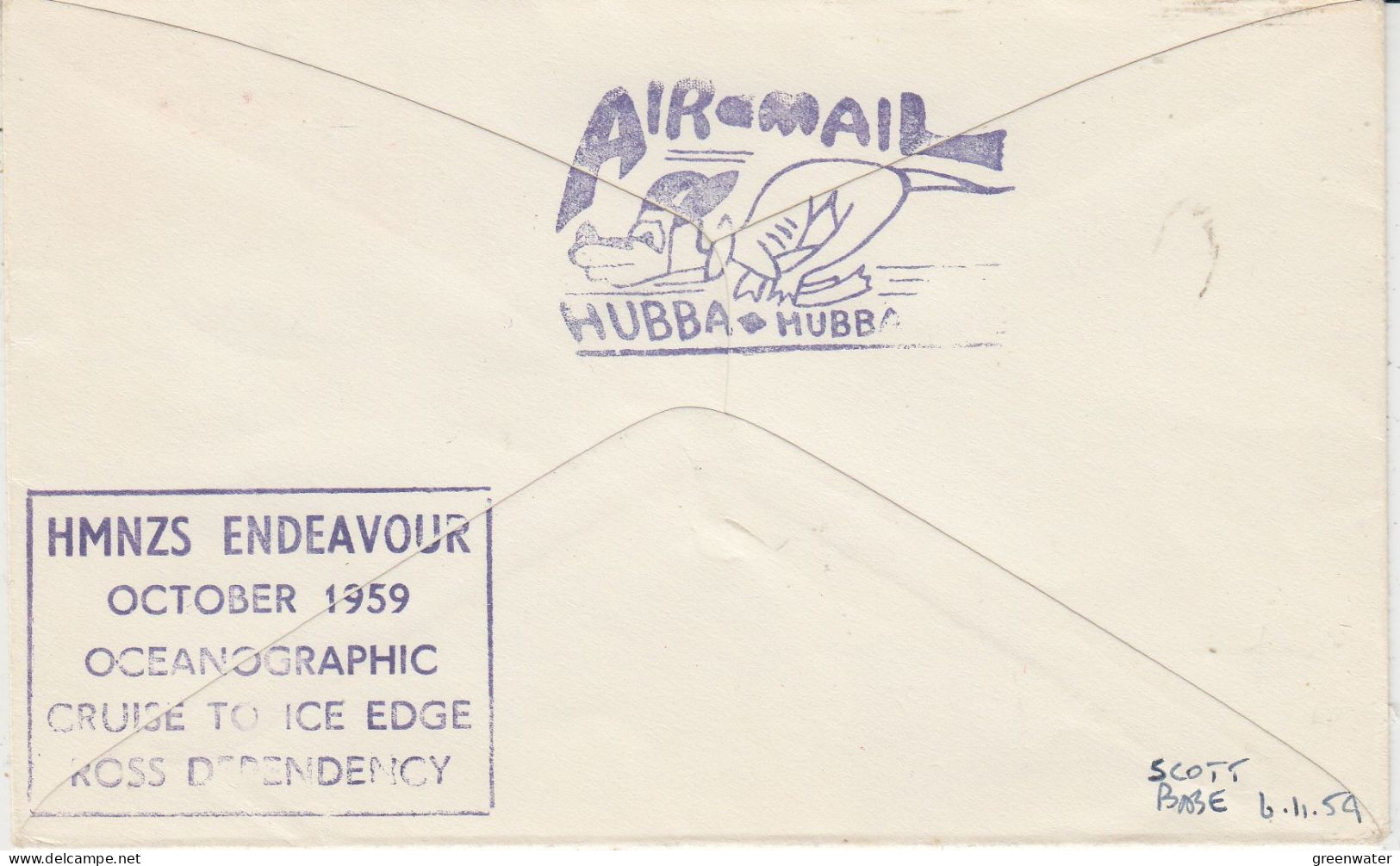 Ross Dependency  1959 HMNZS Endeavour Ca Scott Base 6 NO 1959 (SR152) - Covers & Documents