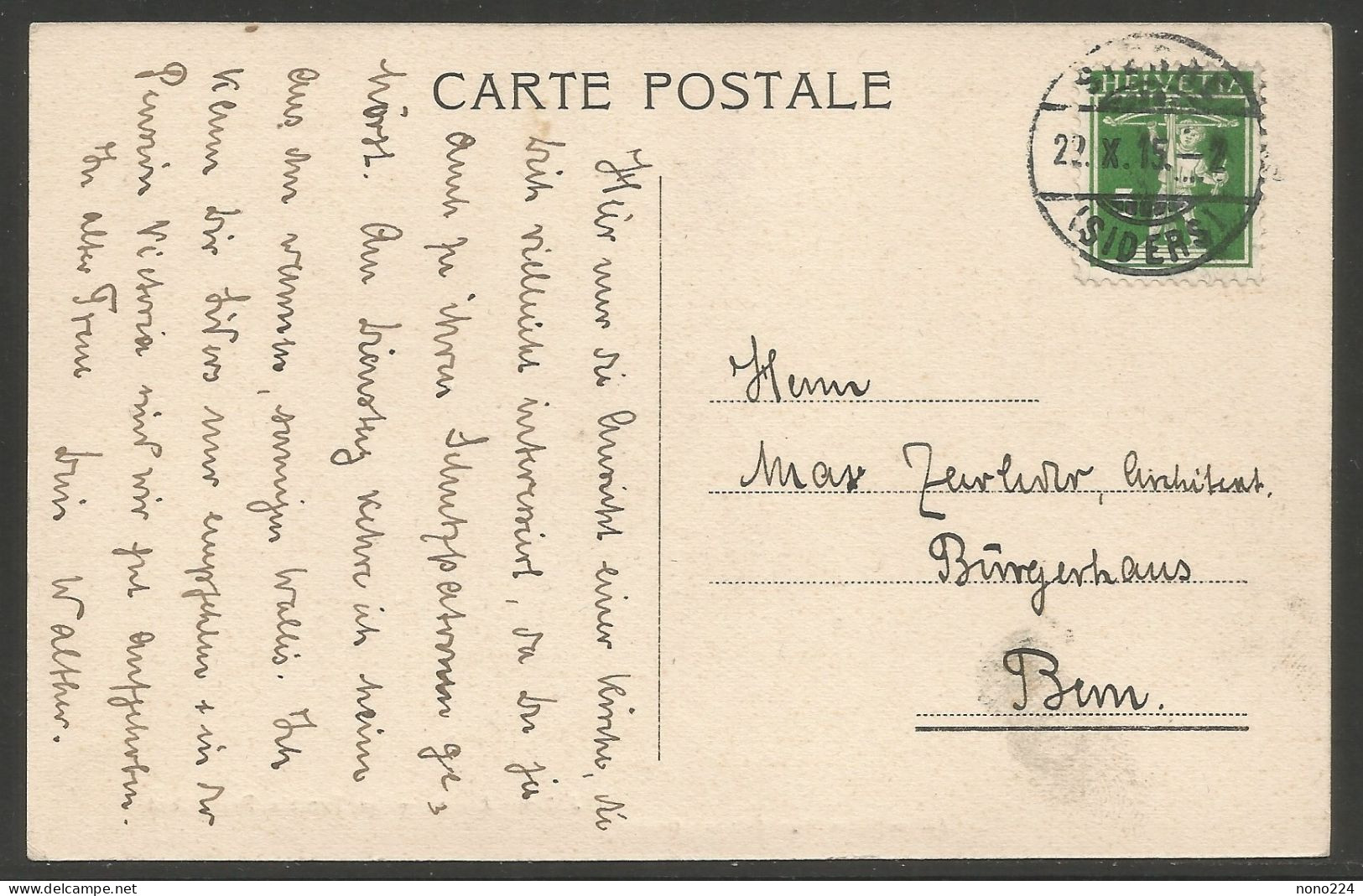Carte P De 1915 ( Sierre / Le Temple Protestant ) - Sierre