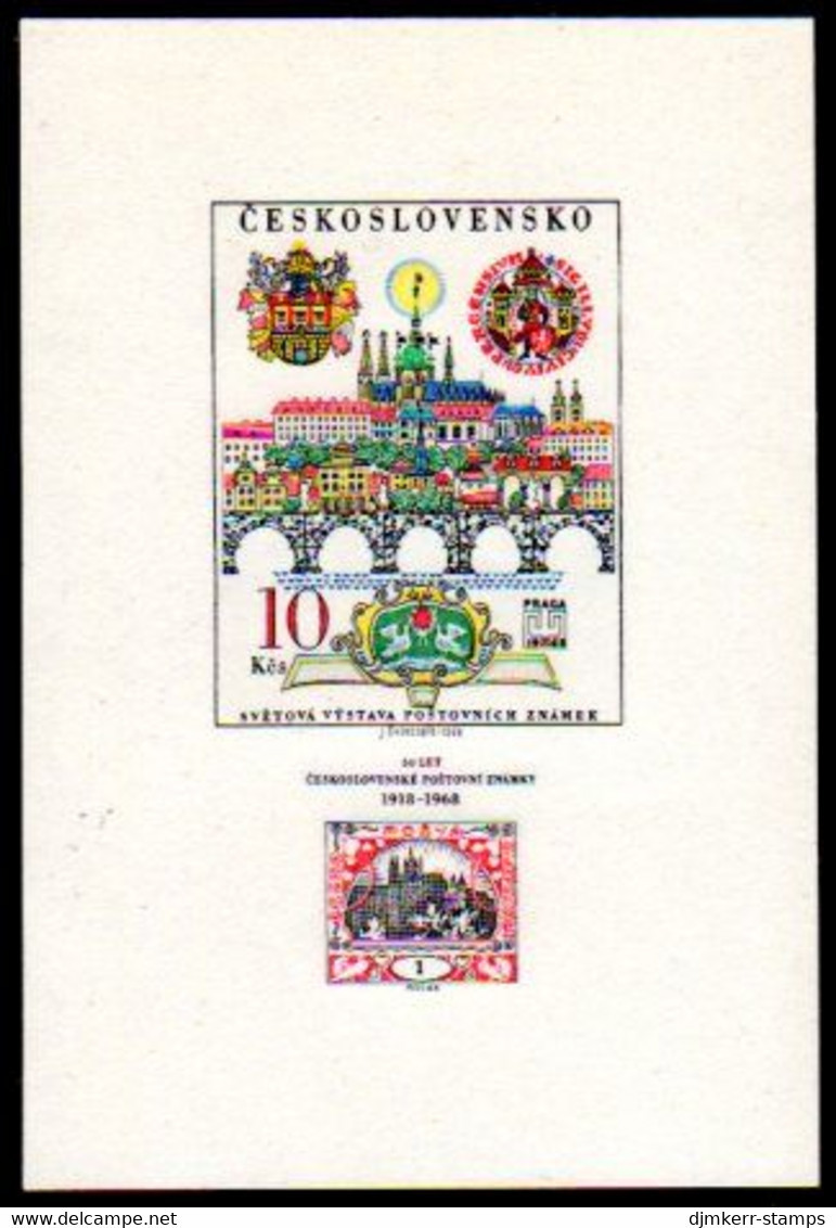 CZECHOSLOVAKIA 1968 Stamp Anniversary Block MNH / **   Michel Block 29 - Blokken & Velletjes