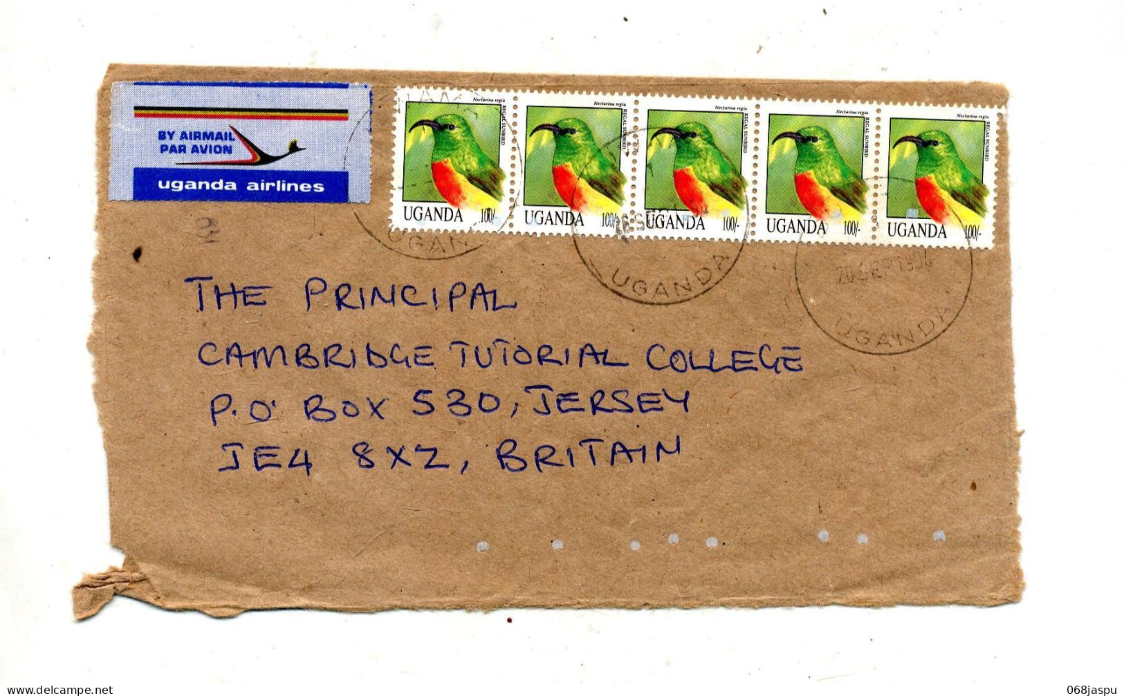 Lettre Cachet Sur Oiseau - Uganda (1962-...)