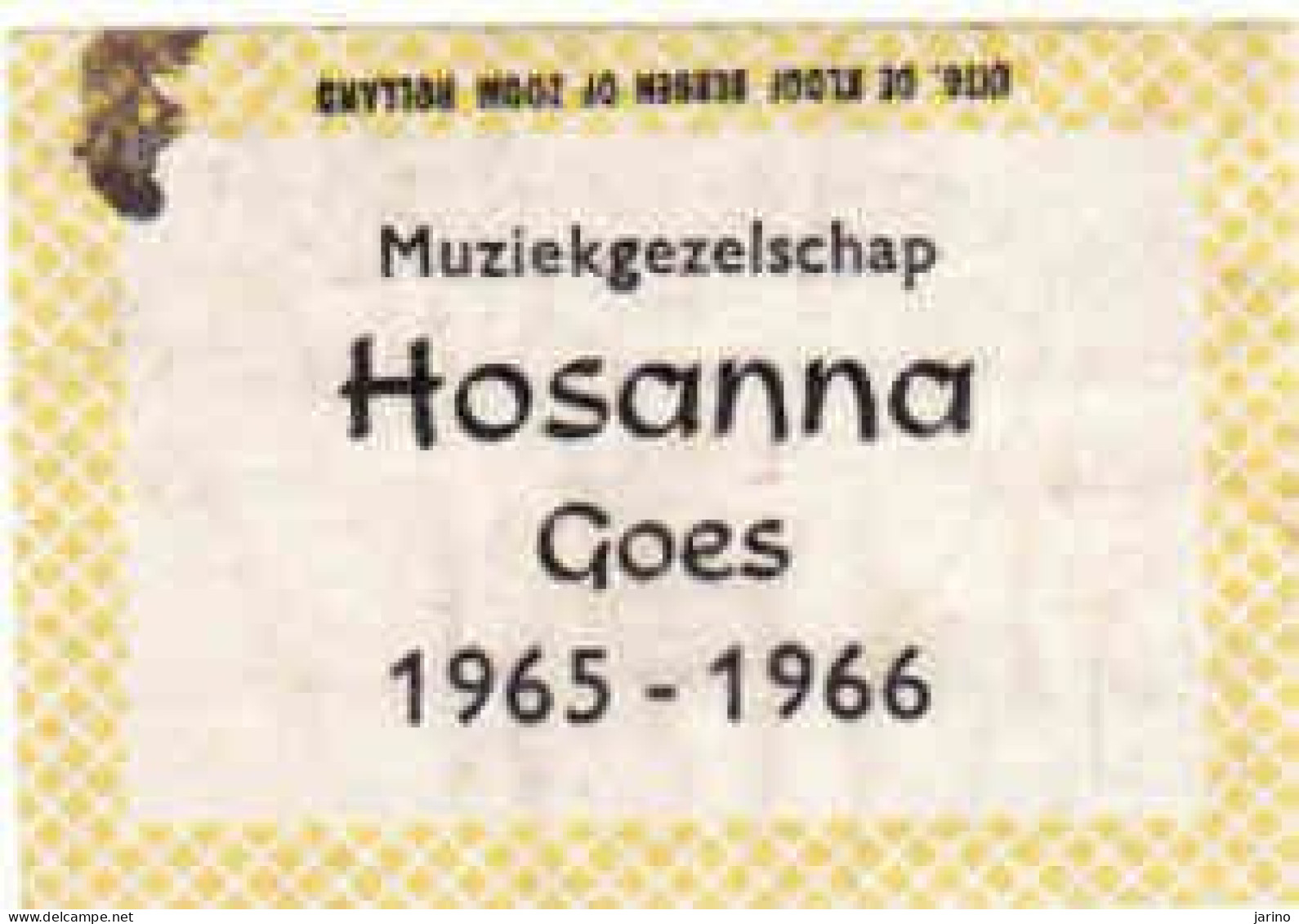 Dutch Matchbox Label 1966, Goes - Zeeland, Muziekgezelschap Hosanna, Holland, Netherlands - Boites D'allumettes - Etiquettes
