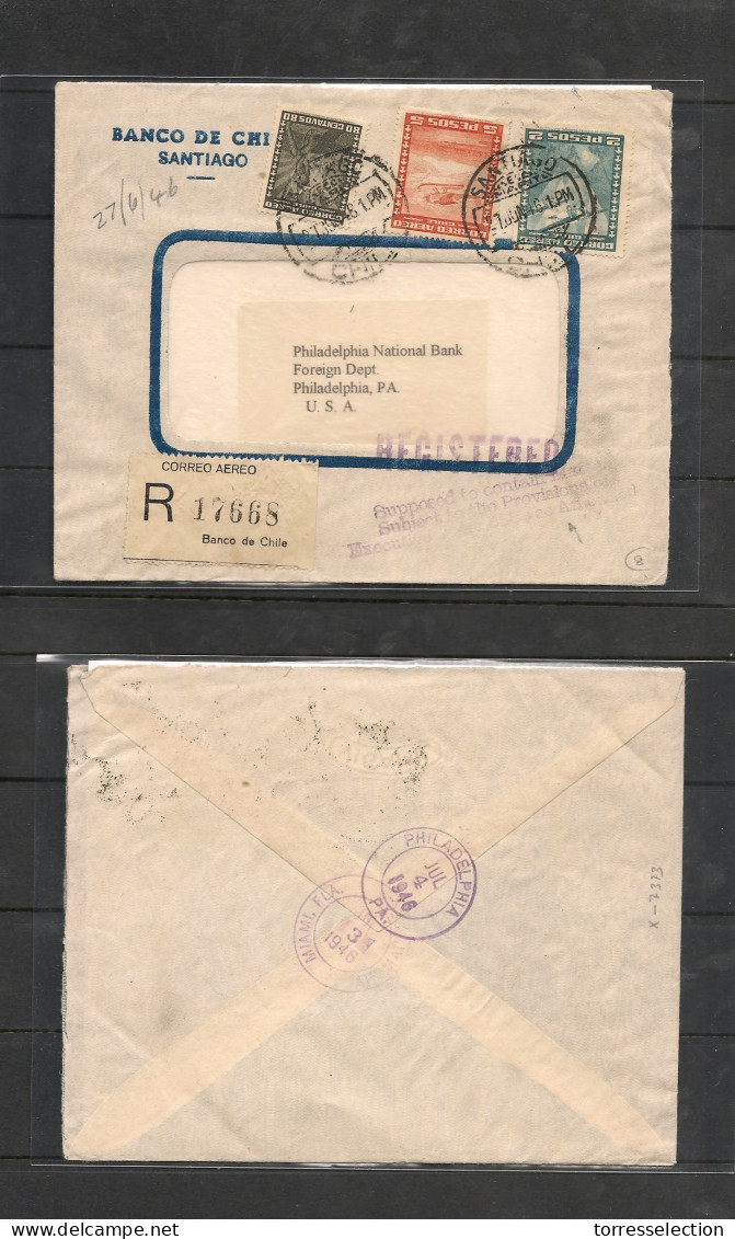CHILE. Chile - Cover - 1948 8 Nov Vallenar To USA Mult Fkd Air Env LAN.Ex-Prof West UK Airmails Coll.- . Easy Deal. - Cile