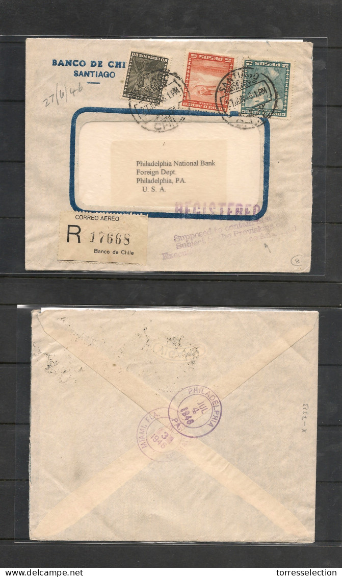 CHILE. Chile - Cover - 1948 8 Nov Vallenar To USA Mult Fkd Air Env LAN.Ex-Prof West UK Airmails Coll.- . Easy Deal. - Chile