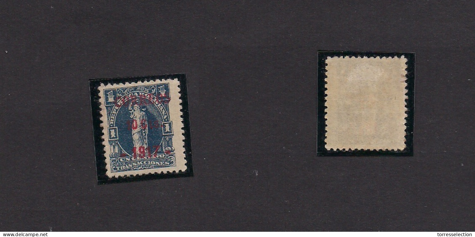 BOLIVIA. 1917. Yv 110. Cobija Ovptd. 10c On 1c Blue Red Overprint Mint Original Gum Light Hinged. 2010 Yv 6,000 Euros. R - Bolivia