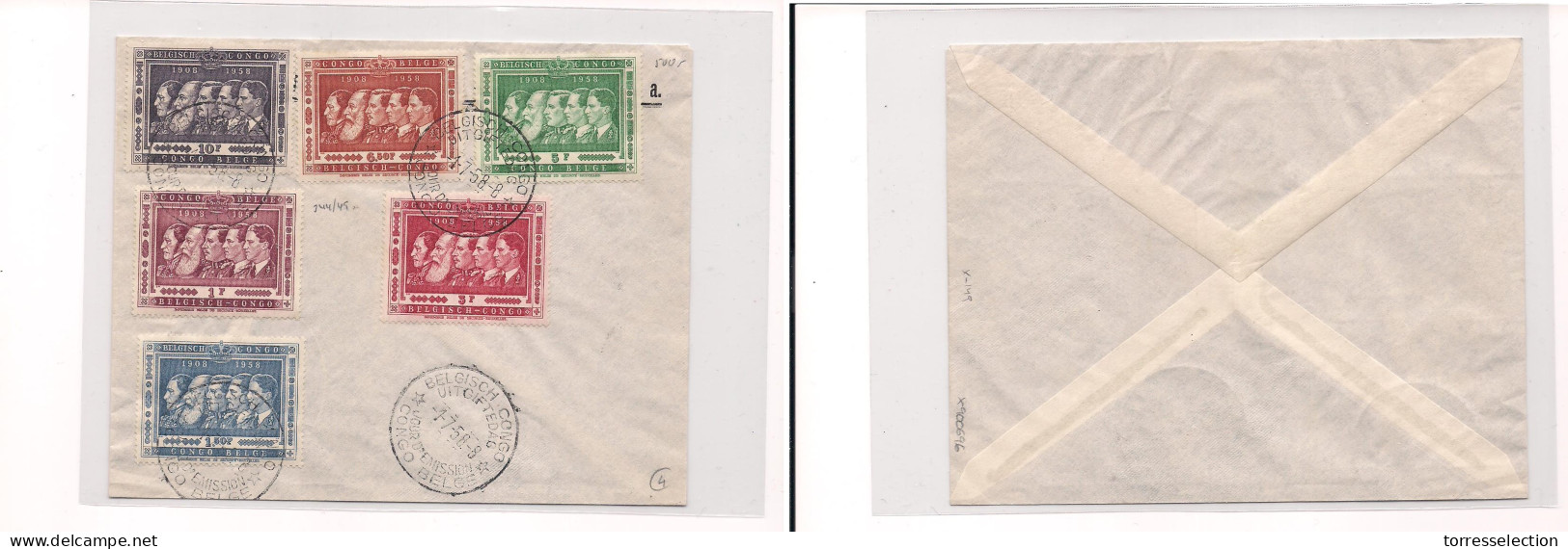BELGIAN CONGO. Cover - 1958 Multfkd Env Special Cachet - Other & Unclassified