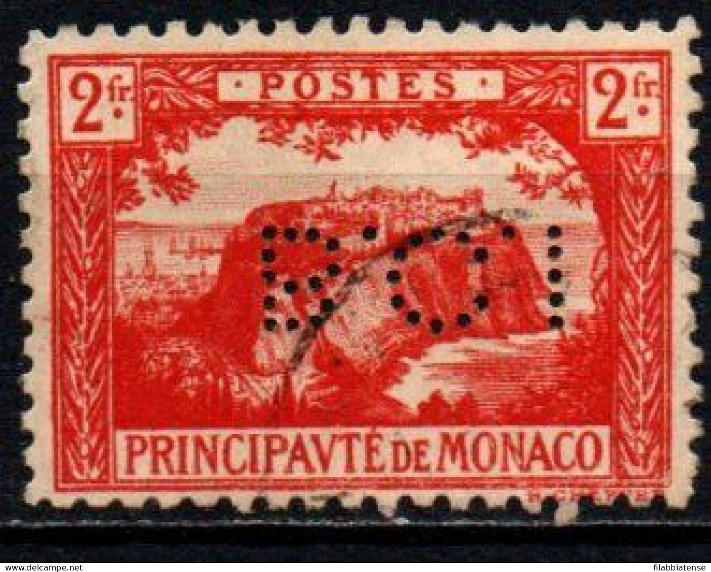 1922 - Monaco 61 Vedute - Perfin     ---- - Oblitérés