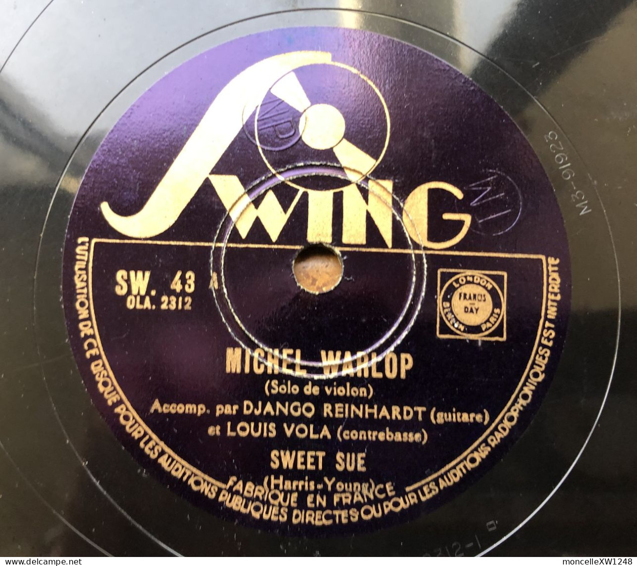 Michel Warlop Et Son Orchestre (Django Reinhardt Guitare) - 78 T Organ Grinder's Swing (1938) - 78 Rpm - Schellackplatten