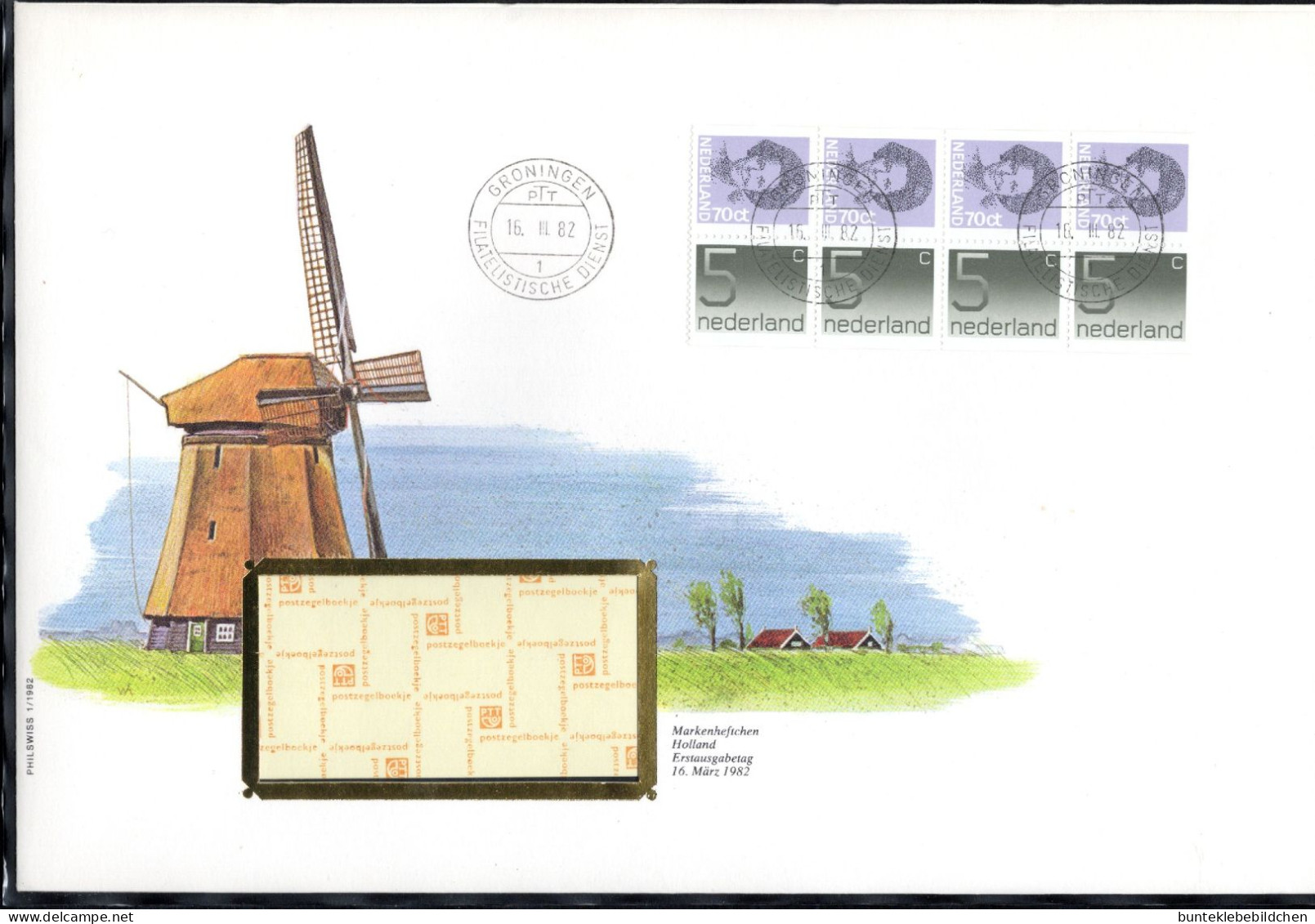 Niederlande- Markenheftchen- Schmuck FDC, 16. März 1982 - Selten Angeboten - FDC