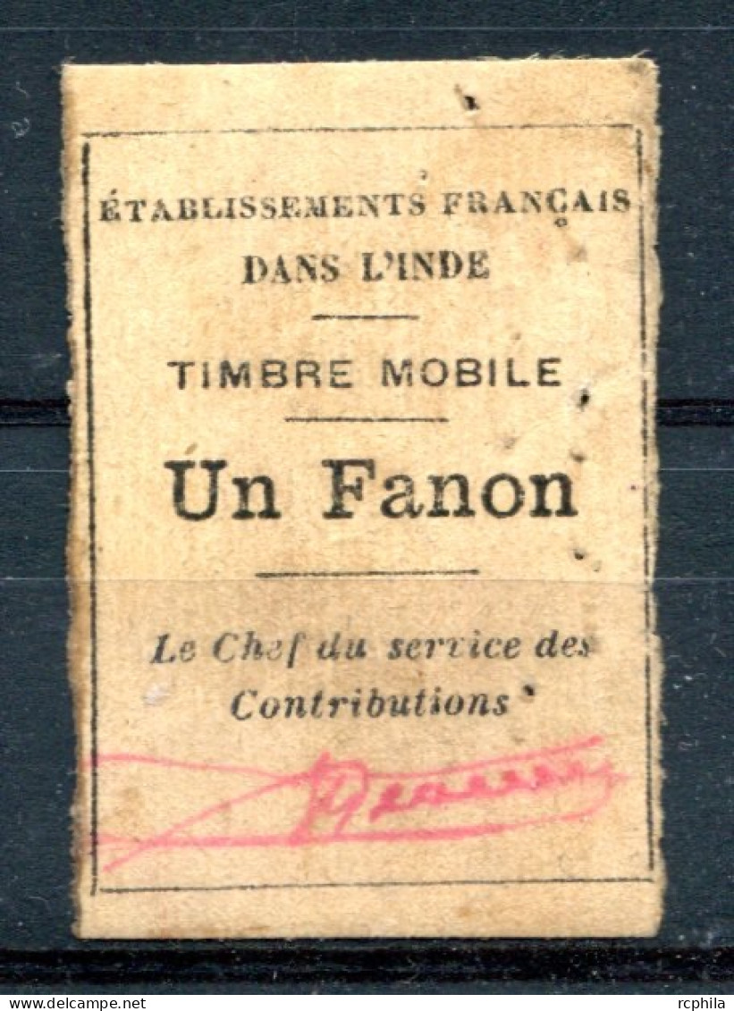 RC 21708 INDE FRANÇAISE TIMBRE FISCAL UN FANON B/TB ( Voir Description ) - Usati