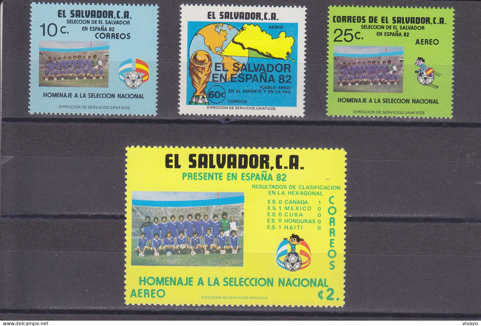EL SALVADOR - FOOTBALL WORLD CUP SPAIN 92  - ** / MNH - Mi. 1386/9 - 1982 – Spain
