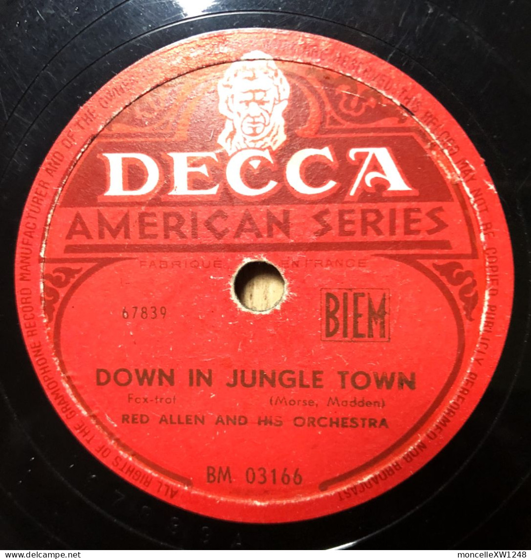 Red Allen And His Orchestra - 78 T Down In Jungle Town (1941) - 78 G - Dischi Per Fonografi
