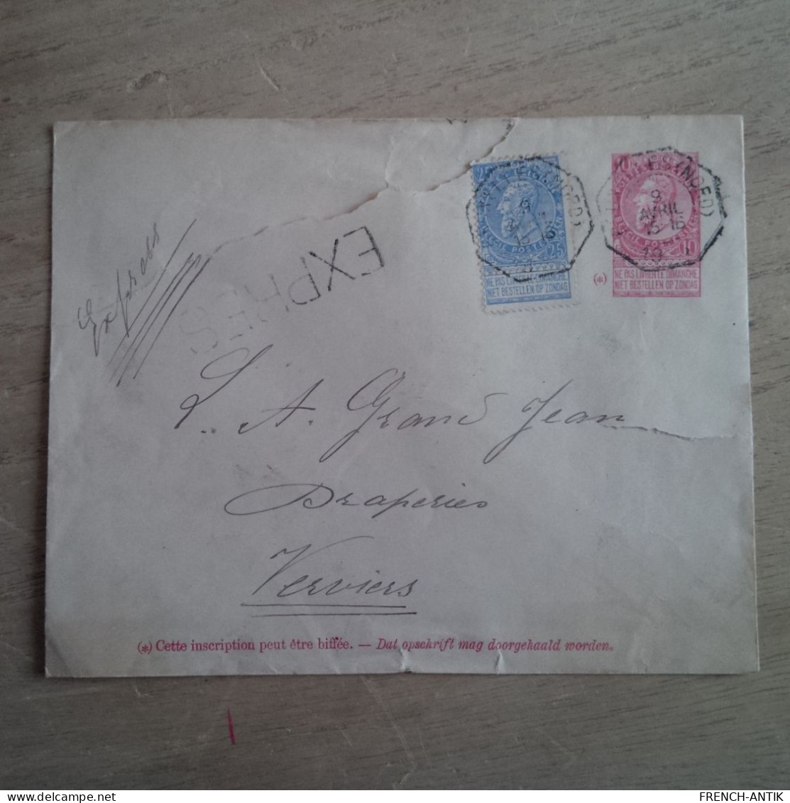 LETTRE BELGIQUE POUR VERVIERS - Storia Postale