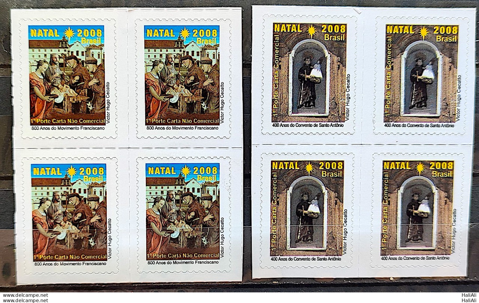 C 2768 Brazil Stamp Religion Christmas Franciscan 2008 Block Of 4 Complete Series - Unused Stamps