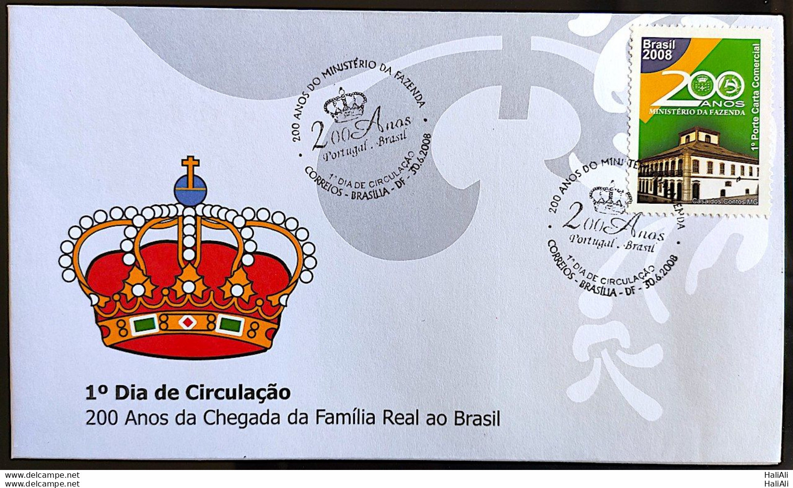 Brazil Envelope FDC 719 Ministry Of Finance 2008 - FDC