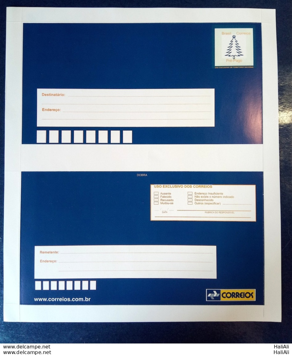 Brazil Aerogram Cod 071 Christmas 2008 PRESEPIO Christmas - Postal Stationery