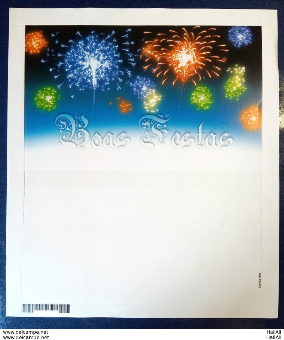 Brazil Aerogram Cod 070 Christmas 2008 FOGOS New Year - Entiers Postaux